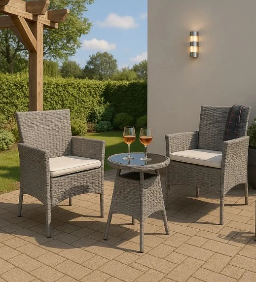 _2-Seater Bistro Set with Cushions